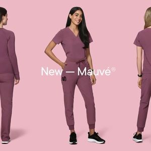 Mandala 3 piece scrub set in mauve medium